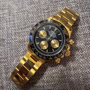 seiko mod custom gold daytona style Vk63 chronograph watch